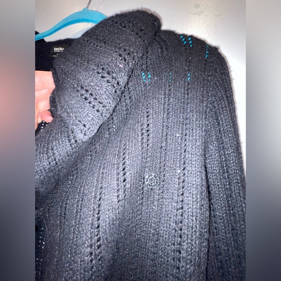 Black Mossimo Ramie Blend Waterfall Cardigan | Size Small - Picture 5 of 8